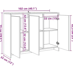 VIDAXL - Buffet chêne artisanal 102x33x75 cm bois d'ingénierie