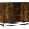 VIDAXL - Buffet chêne fumé 92x35x76 cm bois d'ingénierie