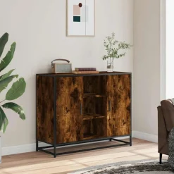 VIDAXL - Buffet chêne fumé 92x35x76 cm bois d'ingénierie