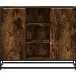 VIDAXL - Buffet chêne fumé 92x35x76 cm bois d'ingénierie
