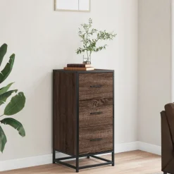 VIDAXL - Buffet chêne marron 35,5x35x76 cm bois d'ingénierie et métal
