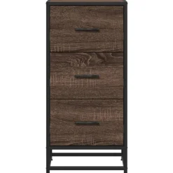 VIDAXL - Buffet chêne marron 35,5x35x76 cm bois d'ingénierie et métal