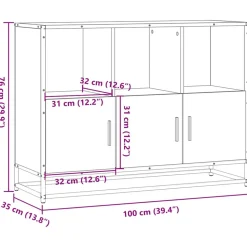 VIDAXL - Buffet chêne sonoma 100x35x76 cm bois d'ingénierie