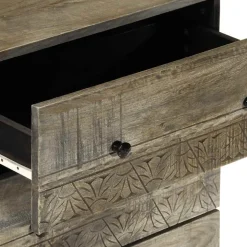 VIDAXL - Buffet gris clair 60x33,5x75 cm bois de manguier massif