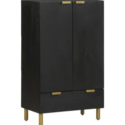 VIDAXL - Buffet noir 60x33x100 cm bois d'ingénierie