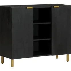 VIDAXL - Buffet noir 90x33x75 cm bois d'ingénierie