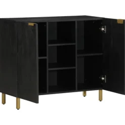 VIDAXL - Buffet noir 90x33x75 cm bois d'ingénierie