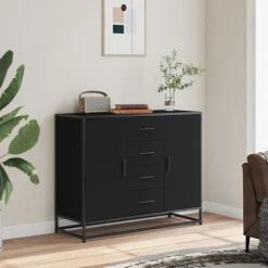 VIDAXL - Buffet noir 92x35x76 cm bois d’ingénierie