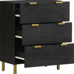 VIDAXL - Buffet noir 60x33x75 cm bois d'ingénierie