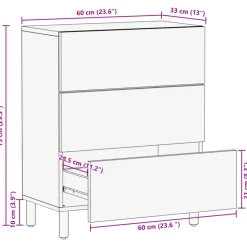 VIDAXL - Buffet noir 60x33x75 cm bois d'ingénierie