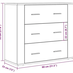VIDAXL - Buffet vieux bois 80x33x70 cm bois d'ingénierie