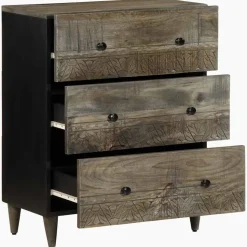 VIDAXL - Buffets 2 pcs gris clair 60x33,5x75 cm bois de manguier massif