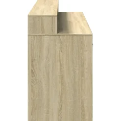 VIDAXL - Bureau avec lumières led chêne sonoma bois d'ingénierie