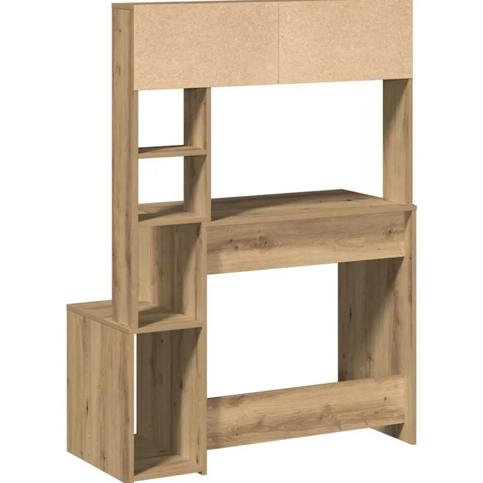 VIDAXL - Bureau avec étagères chêne artisanal bois d'ingénierie