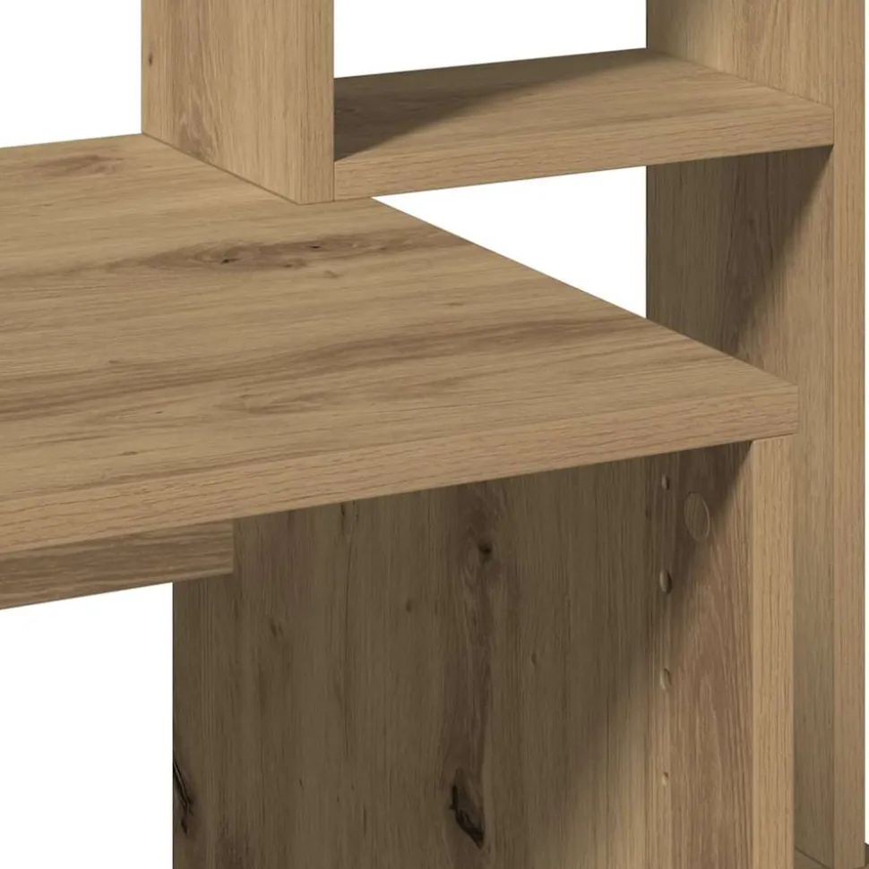 VIDAXL - Bureau avec étagères chêne artisanal bois d'ingénierie