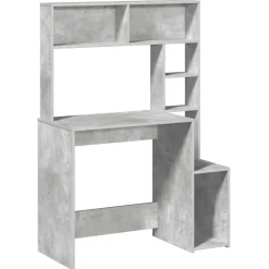 VIDAXL - Bureau avec étagères gris béton 100x45x140 cm bois d'ingénierie