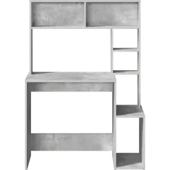 VIDAXL - Bureau avec étagères gris béton 100x45x140 cm bois d'ingénierie