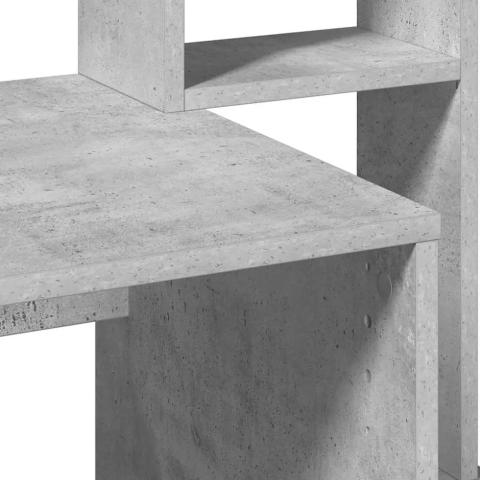 VIDAXL - Bureau avec étagères gris béton 100x45x140 cm bois d'ingénierie