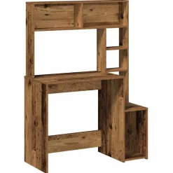 VIDAXL - Bureau avec étagères vieux bois 100x45x140 cm bois d'ingénierie