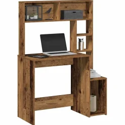 VIDAXL - Bureau avec étagères vieux bois 100x45x140 cm bois d'ingénierie