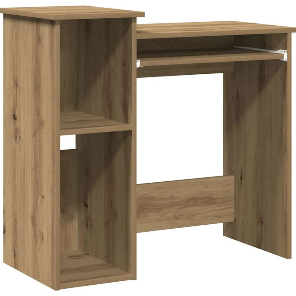 VIDAXL - Bureau avec étagères chêne artisanal bois d'ingénierie