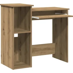 VIDAXL - Bureau avec étagères chêne artisanal bois d'ingénierie