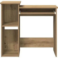 VIDAXL - Bureau avec étagères chêne artisanal bois d'ingénierie