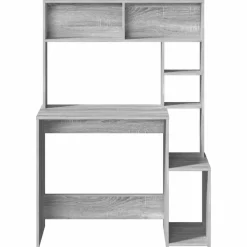 VIDAXL - Bureau avec étagères sonoma gris 100x45x140cm bois d'ingénierie