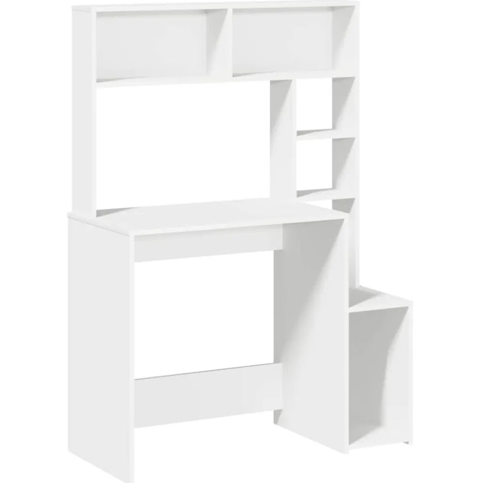 VIDAXL - Bureau avec étagères blanc 100x45x140 cm bois d'ingénierie