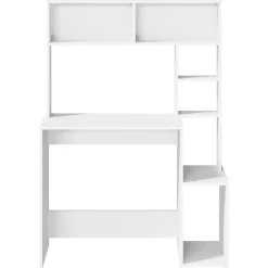 VIDAXL - Bureau avec étagères blanc 100x45x140 cm bois d'ingénierie