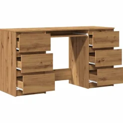 VIDAXL - Bureau chêne artisanal 140x50x77 cm bois d'ingénierie