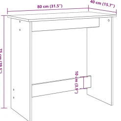 VIDAXL - Bureau chêne fumé 80x40x75 cm bois d'ingénierie