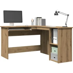 VIDAXL - Bureau d'angle chêne artisanal 120x140x75 cm bois d'ingénierie