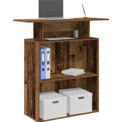 VIDAXL - Bureau de réception vieux bois 100x40x104 cm bois d'ingénierie