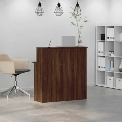 VIDAXL - Bureau de réception chêne brun 100x50x103,5cm bois d'ingénierie