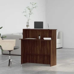 VIDAXL - Bureau de réception chêne brun 100x50x103,5cm bois d'ingénierie