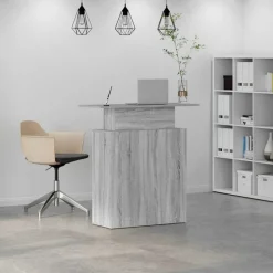VIDAXL - Bureau de réception sonoma gris 100x40x104 cm bois ingénierie