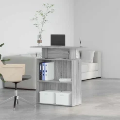 VIDAXL - Bureau de réception sonoma gris 100x40x104 cm bois ingénierie