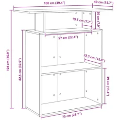 VIDAXL - Bureau de réception sonoma gris 100x40x104 cm bois ingénierie