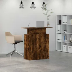 VIDAXL - Bureau de réception chêne fumé 100x40x104 cm bois d'ingénierie