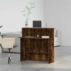 VIDAXL - Bureau de réception chêne fumé 100x40x104 cm bois d'ingénierie