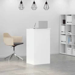 VIDAXL - Bureau de réception blanc 55x50x103,5 cm bois d'ingénierie