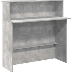 VIDAXL - Bureau de réception gris béton 100x50x103,5cm bois d'ingénierie