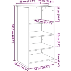 VIDAXL - Bureau de réception sonoma gris 55x50x103,5 cm bois ingénierie