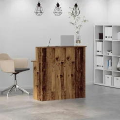 VIDAXL - Bureau de réception vieux bois 100x50x103,5cm bois d'ingénierie
