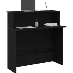 VIDAXL - Bureau de réception noir 100x50x103,5 cm bois d'ingénierie