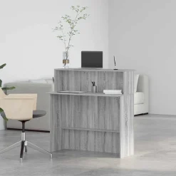 VIDAXL - Bureau de réception sonoma gris 100x50x103,5 cm bois ingénierie