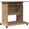 VIDAXL - Bureau d'ordinateur chêne artisanal 80x50x75 cm bois ingénierie