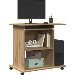 VIDAXL - Bureau d'ordinateur chêne artisanal 80x50x75 cm bois ingénierie