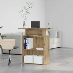 VIDAXL - Bureau réception chêne artisanal 100x40x104 cm bois ingénierie
